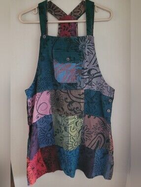 Patchwork Floral Overall-style Dress